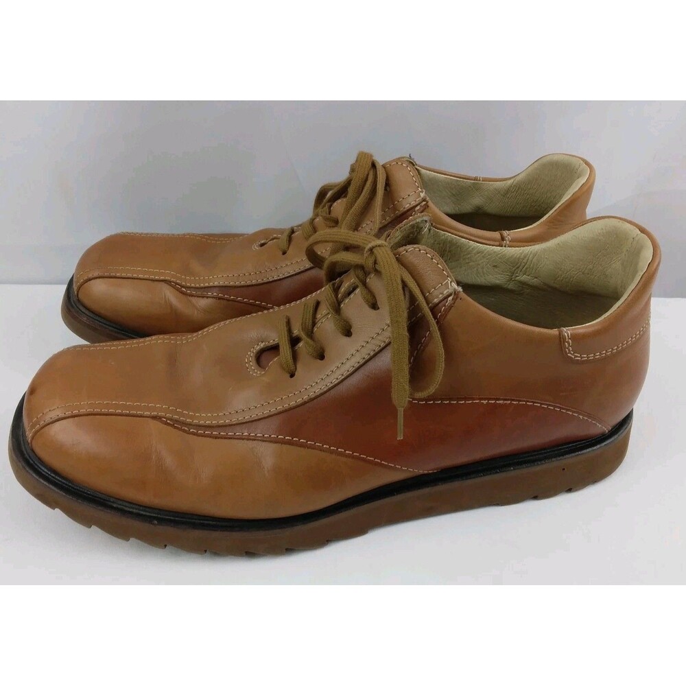 Kenneth Cole Reaction Brown Leather Lace Up Oxford 2 Tone Y2K Preppy Men's 12 - Picture 8 of 16